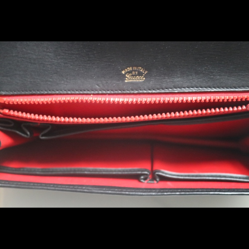 VINTAGE black/red leather Gucci - Picture 6 of 8